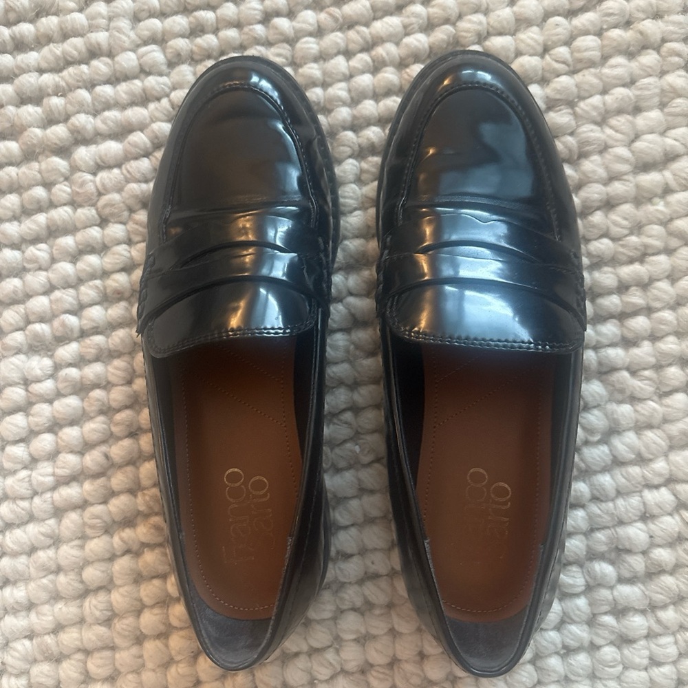 Franco Sarto Black Leather Loafers